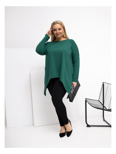 Блуза с големи размери в тъмнозелено