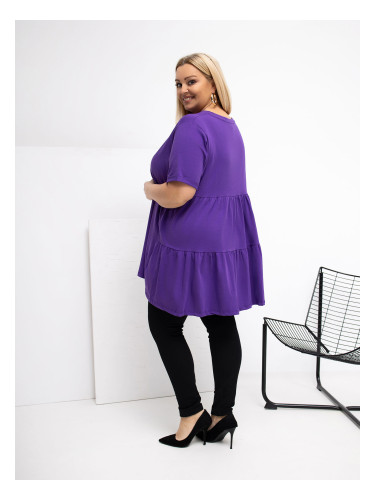 Блуза с големи размери в тъмно лилаво
