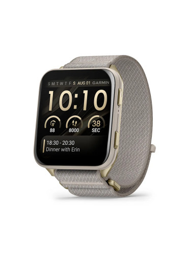 Garmin Venu® X1 - Venu® X1 -  Soft Gold с Titanium Caseback и French Grey найлонова каишка 010-02980-09