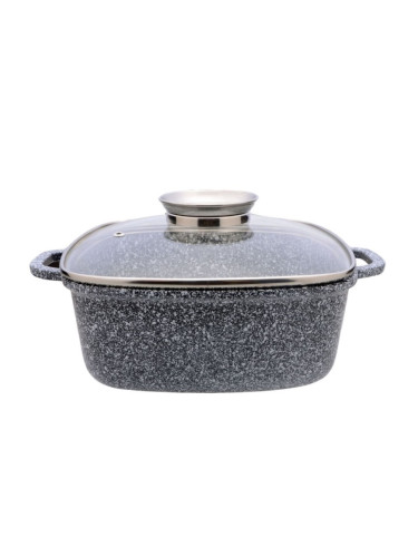 Тенджера с дозатор за мазнина Voltz V54323A28A, Гранитно покритие, 6.5 литра, 28 см, Индукция, Сив