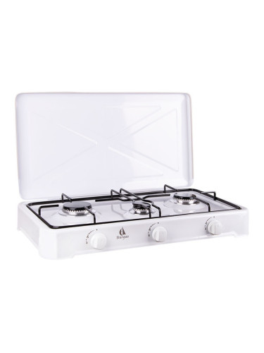 Газов котлон с три горелки Burgas BRG103W, 4300W, Употреба на открито, Бял