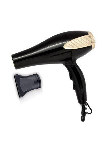 Сешоар Rosberg R51100A, 2200W, 2 скорости, 3 нива, Концентратор, Черен/златист