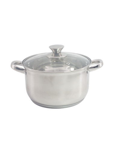 Тенджера с капак Rosberg R51210L18, 18 см, 2.5 л, Индукция, Инокс