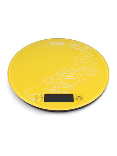 Везна Muhler KSC-2026R ел.кухненска, жълт, 5kg