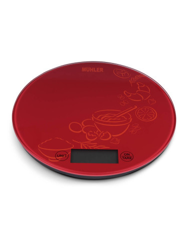 Везна Muhler KSC-2026R ел.кухненска, червен,5 kg