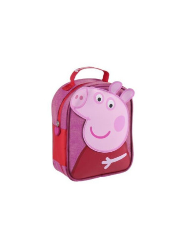 Чанта за обяд с апликация Peppa Pig Pig за момиче, розова