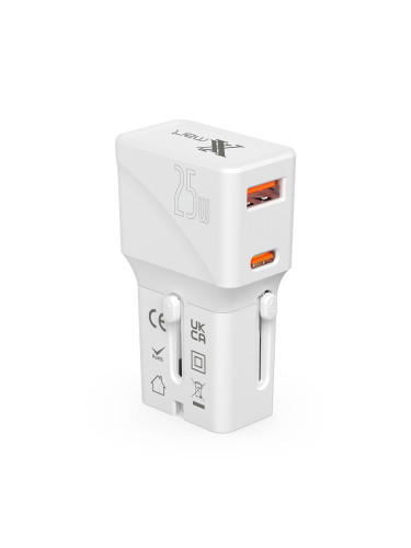 Бързо Зарядно устройство с преходници за различни стандарти Xmart G525, 25W PD, Бяло