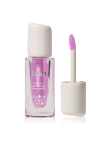 Laka Soothing Vegan Lip Oil масло от нар с успокояващ ефект цвят Calming Purple 4.5 мл.