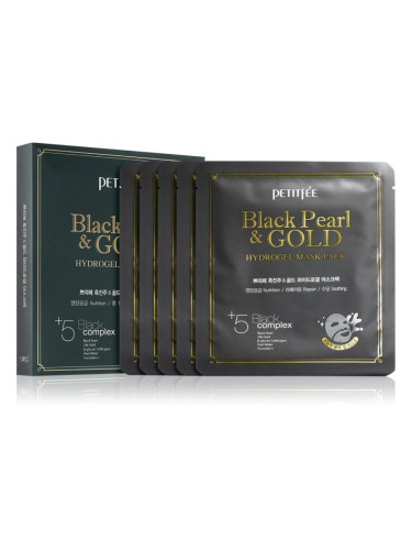 Petitfée Black Pearl & Gold интензивна хидрогелна маска с 24 каратово злато 5x32 гр.