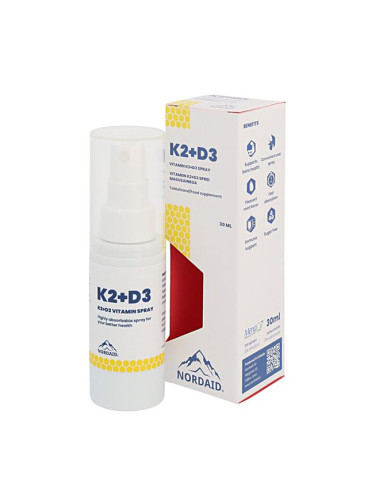Витамин К2 + D3  спрей за уста 30 ml | Nordaid