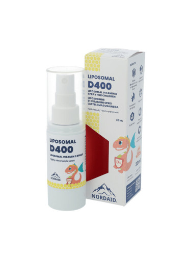 Липозомен Витамин D3 400 IU за Деца, спрей за уста 30 ml | Nordaid