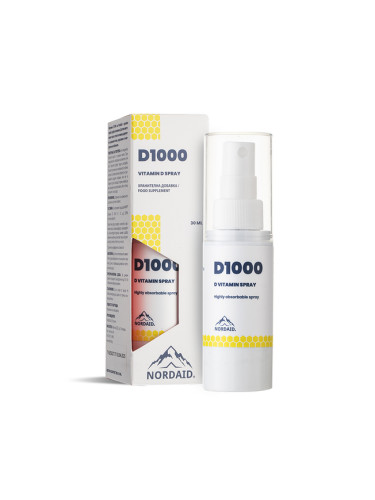 D1000/ Витамин D3 1000 IU/ 25 µg спрей за уста 30 ml | Nordaid