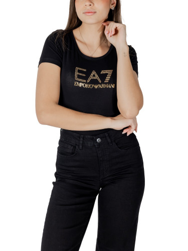 Черна тениска с къс ръкав EA7