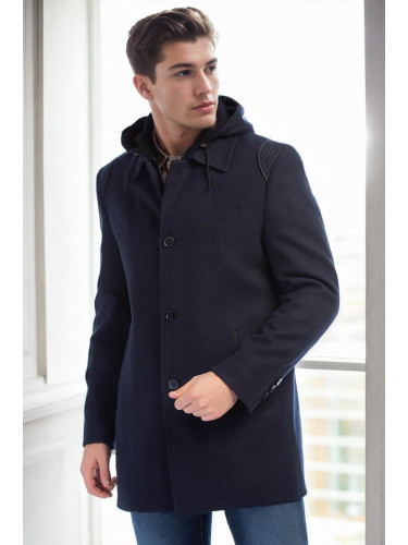 Мъжко палто Dewberry, тъмносиньо