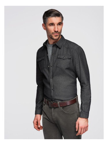 Мъжка дънкова риза с джобове