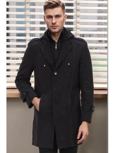 Мъжко палто Dewberry черно-синьо