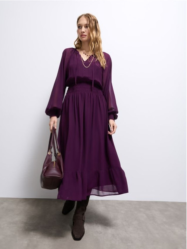 Mohito - Макси рокля от шифон - тъмно лилаво