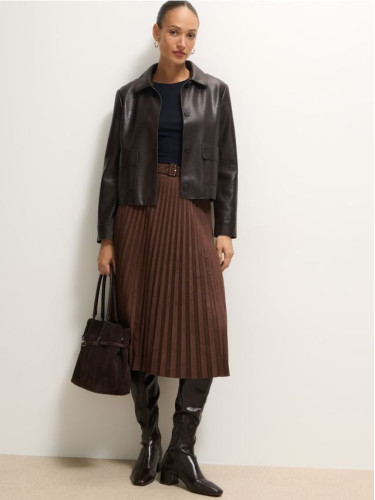 Mohito - Плисирана миди пола - кафяво