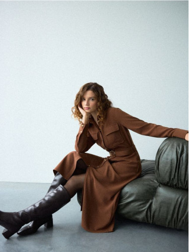 Mohito - Миди рокля тип риза - кафяво