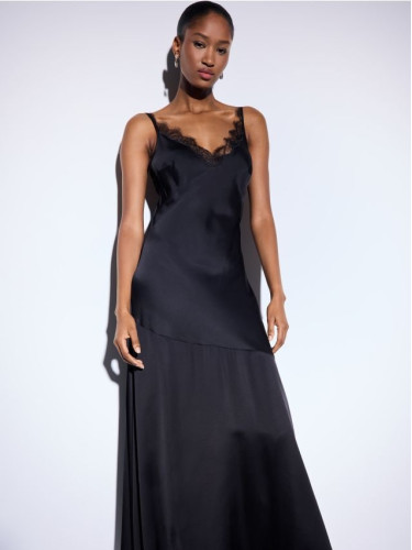 Mohito - Сатенена макси рокля - черен