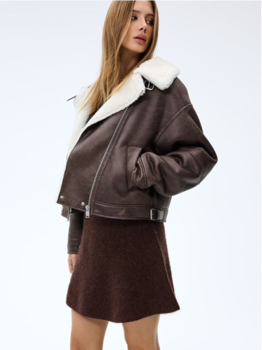 Mohito - Яке с пухена яка - кафяво