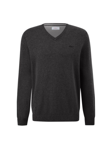 s.Oliver RL KNITTED PULLOVER V-NECK NOOS Мъжки пуловер, тъмносиво, размер