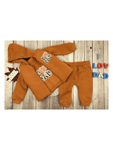 Бебешки комплест I LOV DAD оранжев