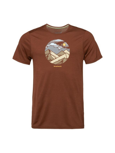 Smartwool FOURTEENER ACTIVE SHORT SLEEVE GRAPHIC TEE Мъжка тениска, кафяво, размер