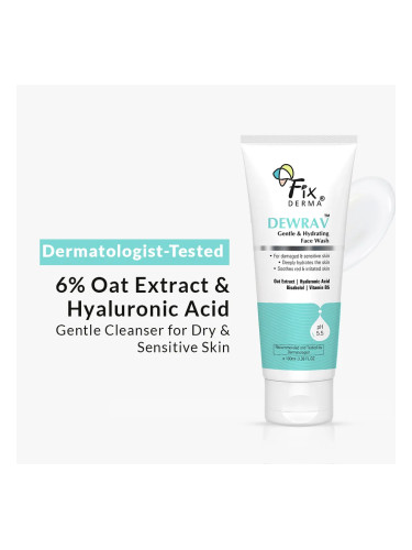 FIXDERMA | DEWRAV Gentle & Hydrating Face Wash, 100 ml