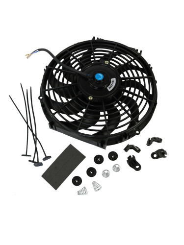 Универсален електрически вентилатор перка за радиатор - 12 инча (30см.), 12V, 80W, ABS и стомана, безшумен  RAZ476