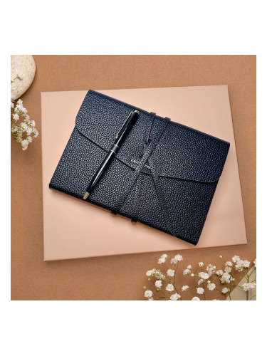 Бележник A5 Violette Black с химикалка Cacharel