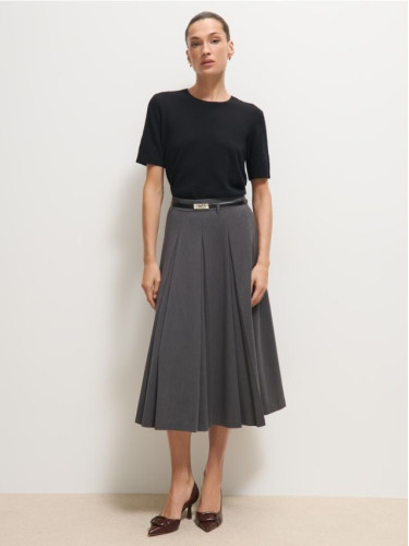 Mohito - Миди пола с колан - сиво