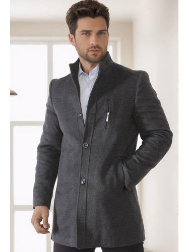 Мъжко палто Dewberry, опушено