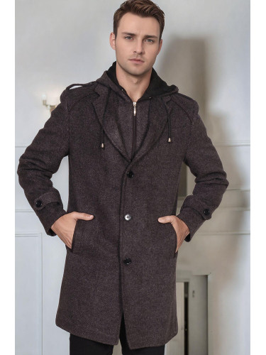 PLT9401 DEWBERRY MEN'S COAT-PATTERNED ANTHRACITE