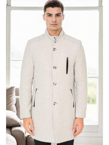 PLT9386 DEWBERRY MEN'S COAT-PRINT LIGHT GREY
