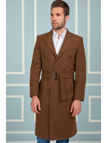 PLT8382 DEWBERRY MEN'S COAT-PLAIN CAMEL