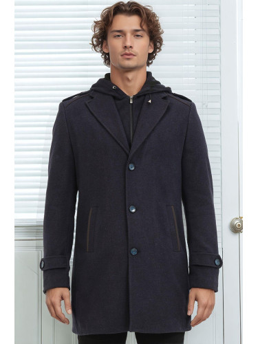 PLT9401 DEWBERRY MEN'S COAT-DIAGONAL NAVY BLUE