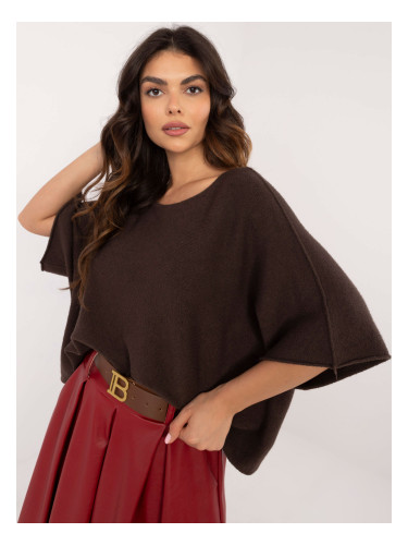 Dark brown short oversize sweater