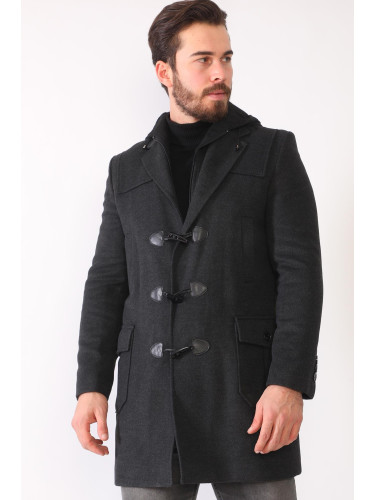 PLT8373 DEWERRY MEN'S COAT-PLAIN ANTHRACITE