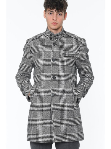 PLT9391 DEWBERRY MEN'S COAT-PRINT BLACK