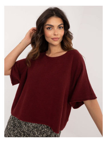 Бордо свободен пуловер