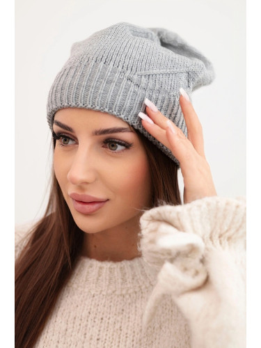 Дамска зимна шапка Kesi с нежен модел K379 сива