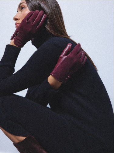 Mohito - Кожени ръкавици - махагон