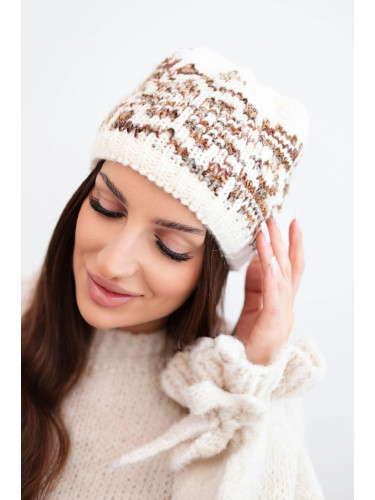 Дамска зимна шапка с норвежки мотив и кристали