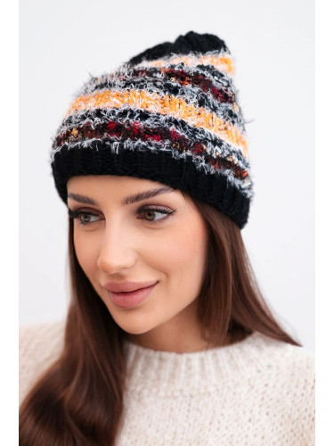 Дамска зимна шапка с декоративни кристали