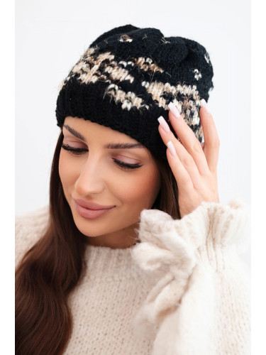 Дамска зимна шапка с декоративни кристали