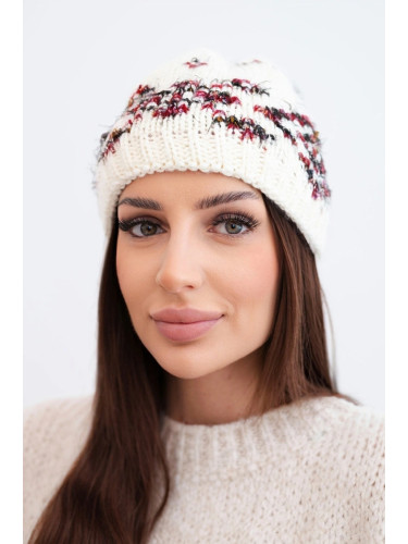Дамска зимна шапка с норвежки мотив и кристали