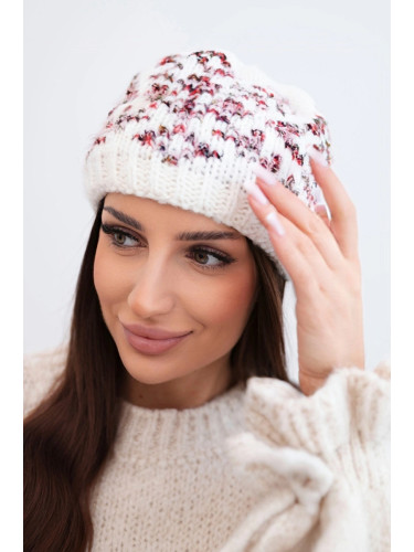 Дамска зимна шапка с декоративни кристали