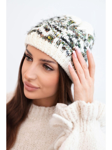 Дамска зимна шапка с норвежки мотив и кристали