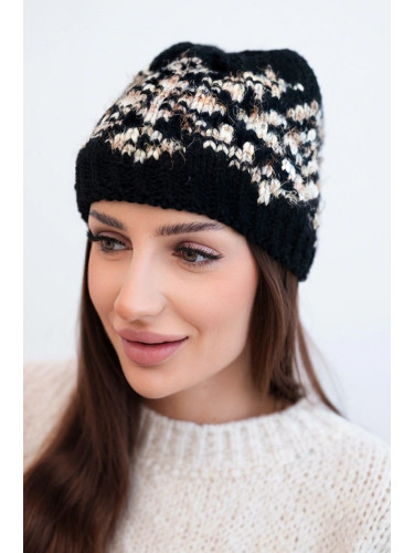 Дамска зимна шапка с декоративни кристали